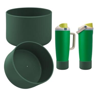 Imagem de BKBY 2 peças de bota de silicone compatível com Owala 850 g e 1,134 g FreeSip Sway Garrafas e copos, capa protetora antiderrapante para copo Freesip Sway (verde com corte)