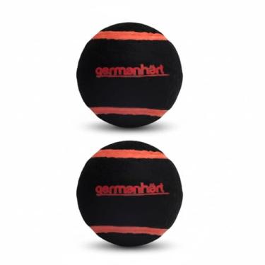 Imagem de Kit 2 Bolas de Tênis Duráveis e Flutuantes para Cães, Preto com Vermelho, 6cm, Borracha Natural, Núcleo Extra Grosso, Ideal para Brincadeiras Aquáticas e Treinamento