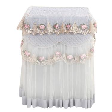 Imagem de Máquina de lavar roupa floral babado de renda capa protetora contra poeira frente durável soft home UN1