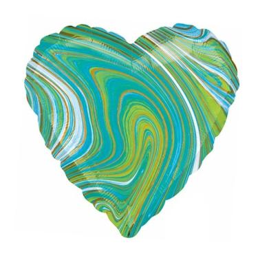 Imagem de Balão Metalizado Coração ágata Azul - 18 Polegadas