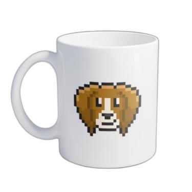 Imagem de Caneca Xícara de Café Porcelana 300ml Estilo Pixel Art Cachorro Beagle