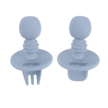 Imagem de TALHERES Flex de Silicone Azul Premium - Seguros para Bebês com Escudo de Proteção