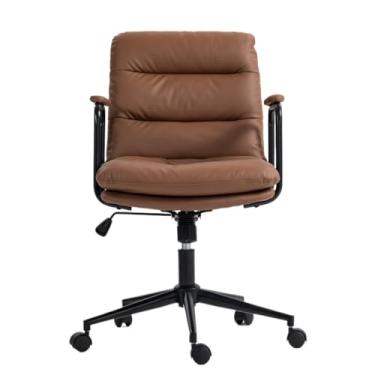 Imagem de Cadeira de escritório multifuncional ajustável com assento de rodas com suporte para encosto, cadeira ergonômica para computador, cadeira de jogos, giratória, confortável, cadeira de balanço para