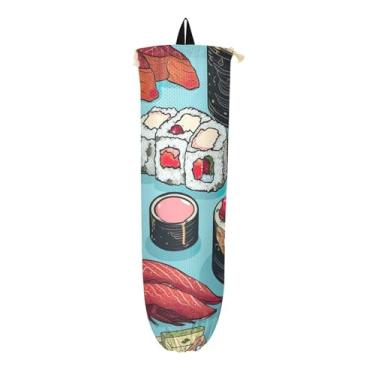 Imagem de Organizador de saco de parede de sushi, dispensador de sacolas de supermercado, organizador de sacolas para armazenamento de sacolas plásticas de cozinha