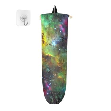 Imagem de Nebulosa complexa com suportes de saco de plástico coloridos, suporte de sacola de supermercado para cozinha, organizador de dispensador de sacolas plásticas