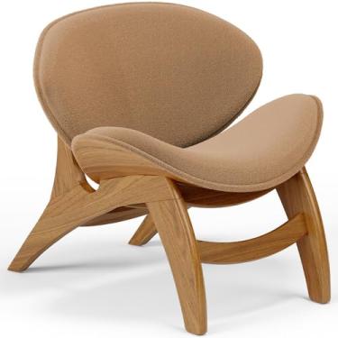 Imagem de Poltrona Decorativa Orgânica Sala Living Kadosh L02 Bouclê Mostarda - Lyam Decor