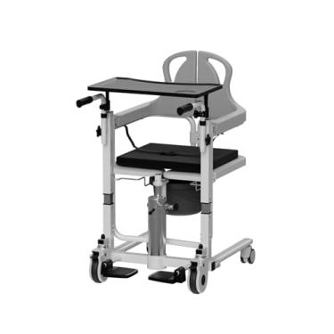 Imagem de GJMZTQG Cadeira elevatória hidráulica para transferência de pacientes, cadeira de chuveiro 4 em 1 com altura ajustável, estrutura de aço resistente, capacidade de 158 kg para idosos, cama a banheiro
