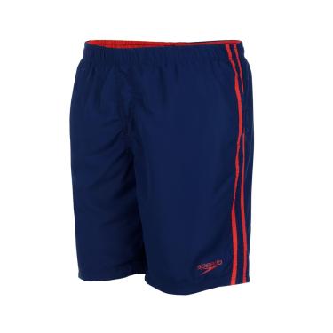 Imagem de Bermuda de Natação, Speedo, Bold, Microfibra com Recortes Contrastantes, tamanho M - Cinza/Vermelho