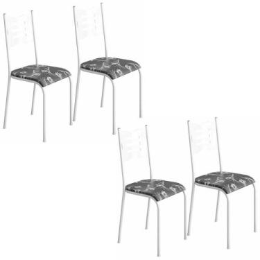 Imagem de Kit 4 Cadeiras 542 Sala Jantar Cozinha Pés Aço Tubular - Loja DoceLar,