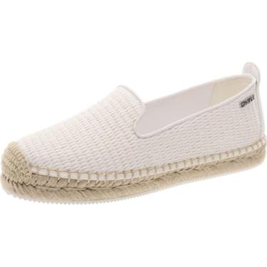 Imagem de DKNY Sandália feminina Mallandra Espadrille bico fechado Mule, Branco brilhante, 35