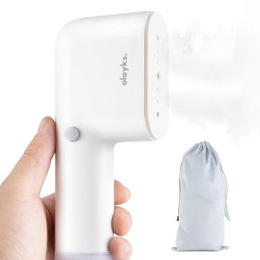 Imagem de Olayks Vaporizador De Roupas Portátil Para Viagem, Da Moda, Aquecimento 15 Segundos, Ferro Passar 2 Em 1, 1,1 Lb, Removedor Vincos Tecido, Todo Branco