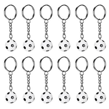 Imagem de Alomejor Chaveiros de Futebol, 12 Peças Mini Pingentes de Futebol Com Anéis de Metal Destacáveis ​​para Mochila Festa Escola Prêmios Crianças Fãs de Esportes