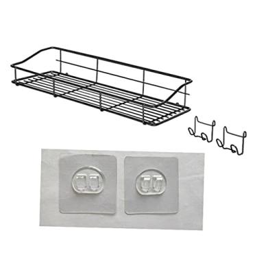 Imagem de Prateleiras de chuveiro, prateleira de armazenamento de ferro para banheiro, cozinha, banheiro, pendurar na parede, organizador com gancho para chuveiro