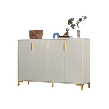Imagem de Armário de armazenamento moderno de sapatos de entrada - Armário de armazenamento, aparador funcional armário de cozinha para sala de estar, cozinha, quarto ou escritório (tamanho: 140 * 32 * 92 cm