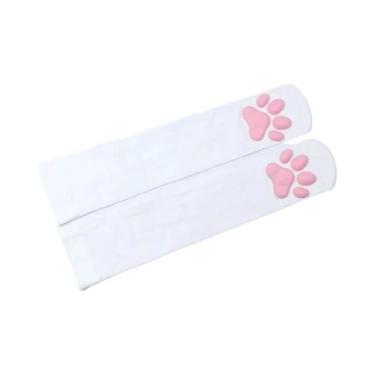 Imagem de Meias Longas Femininas Harajuku 3D Com Estampa De Patas De Gato, Meias