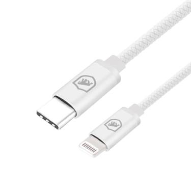 Imagem de Gshield Cabo de Dados e Carregamento Rápido Symetric em Termoplástico Reforçado 1,5 Metros (Lightning/Tipo C, Branco)