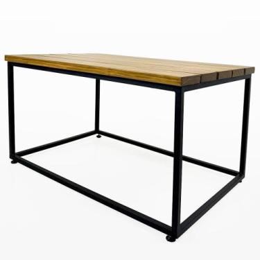 Imagem de Mesa de Centro 70x40 Estilo Industrial Madeira - Ruffino Designer