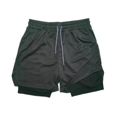 Imagem de Shorts de Fitness Masculino - Secagem Rápida, Respirável, Cintura Elás