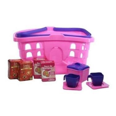 Imagem de Cesta de Compras PicNic Mercado - c/ 10 Acessórios - Samba - Samba Toy