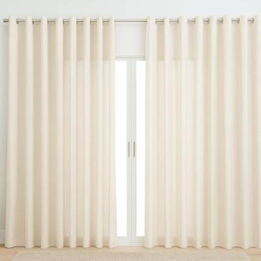 Imagem de Cortina Voil Linho Flame 2,00x2,30 Alto Padrão Palha