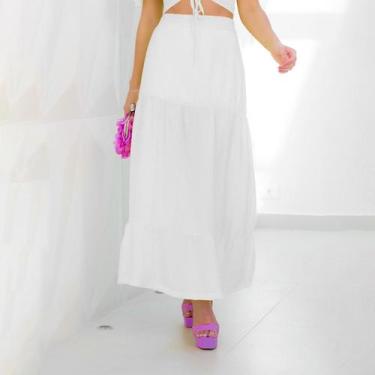 Imagem de Saia susie chiffon três marias feminino - Susie Modas, Branco, P, 10 u