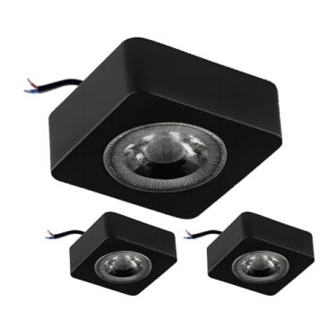 Imagem de Spot Led Sobrepor 5w Quadrado Luz Amarela 3000k Branca Quente - Ideal Para Muros Corredores Fachada Salas Quartos Escritorios (3, Preto)