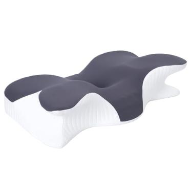 Imagem de Travesseiro ergonômico para dormir – Almofada cervical de espuma viscoelástica de recuperação lenta para quem dorme de lado, alívio da dor no pescoço