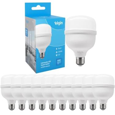 Imagem de Kit Lâmpadas Led Super Bulbo 50w Alta Potência Bivolt Branco Frio Elgin (Kit 10 Unidades)
