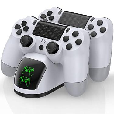 Imagem de Estação de carregamento de controle PS4 com cabo de carregamento, estação de carregamento rápido de 1,8 hora para controle remoto PlayStation 4, substituição para adaptador de carregador de controle