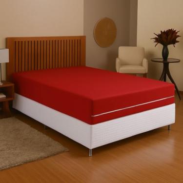 Imagem de Capa Para Colchão Casal 138x188cm JGM com Zíper Malha Gel Premium | Proteção Antialérgica, Conforto e Alta Durabilidade (Vermelho)
