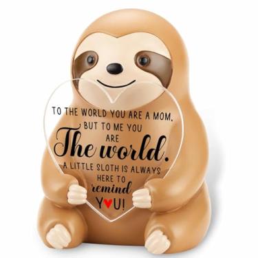 Imagem de EFFJNSG Estatueta de preguiça para mãe, presente de apreciação sentimental da filha ou filho, decoração de mesa de preguiça animal para mãe, lembrança sincera para o dia das mães, aniversário e Natal