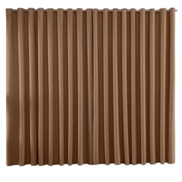 Imagem de Cortina Blackout em Tecido 100% Poliéster, Cor Avela, 4,00x2,80m, com Ilhós Cromado, Dividida em 2 Partes