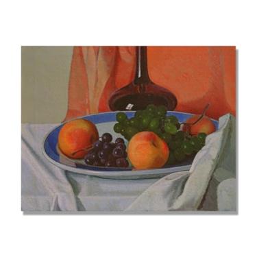 Imagem de NHLDZYH Arte em tela vintage de frutas mortas, pintura clássica de cozinha country, decoração de parede de casa de fazenda quente para sala de jantar e cozinha. A95. 70 x 90 cm - 27,6 x 35,4 pol
