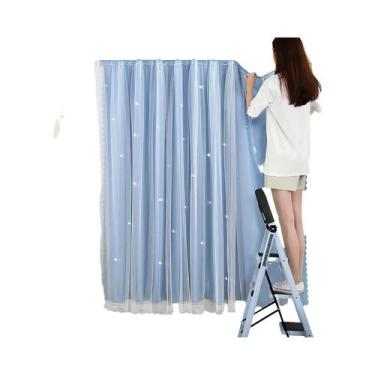 Imagem de Cortinas Blackout Com Padrão De Estrelas Para Quarto Infantil E Sala D