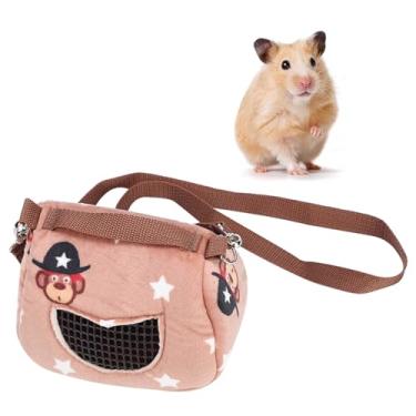 Imagem de Siwoted flanela de café portátil respirável pet hamster transportadora saco de saída para pequenos animais de estimação cobaia esquilo chinchila (Grande: Aprox.17,6x16,2x15cm / 6,93x6,38x5,91 pol.)