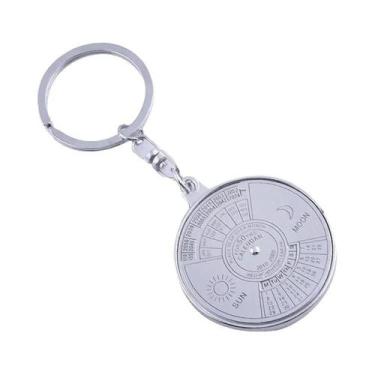 Imagem de Chaveiro De Metal Multifuncional Em Liga De Prata Com Calendário Perpé