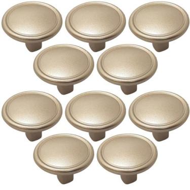 Imagem de Kit 10 Puxadores 1764 Grenade Ponto Dourado Móveis Armários Gavetas To