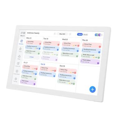 Imagem de Depisuta Calendário Digital de 10 Polegadas, Tela Interativa de Toque Inteligente para Programações Familiares Com Planejador de Refeições e Gráfico de Tarefas, Porta-retratos