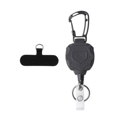 Imagem de simhoa Chaveiro retrátil com mosquetão para prender celular e porta-crachá para escalada, Style B