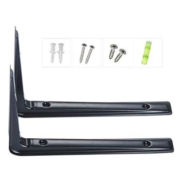 Imagem de Acessórios para móveis Suporte triangular simples montado na parede pintura de ferro forjado suporte de prateleira de armazenamento (cor preta 270 x 190 mm)