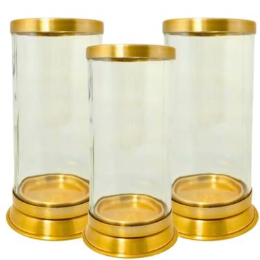 Imagem de Porta Velas 7 Dias Dourado com Vidro Antichamas – Castiçal e Suporte Seguro para Oratório(03)