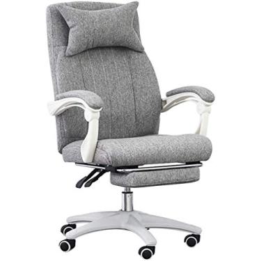 Imagem de Cadeira de escritório ergonomicamente ampliada e estendida com almofada interna que pode girar alta capacidade ajustável altura almofada grossa encosto de cabeça e apoio de braço adequado para