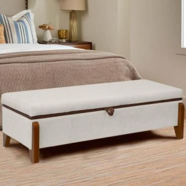 Imagem de Baú Organizador Puff Bali 195 cm Bouclé Para Quarto e Sala - SOFA STOR