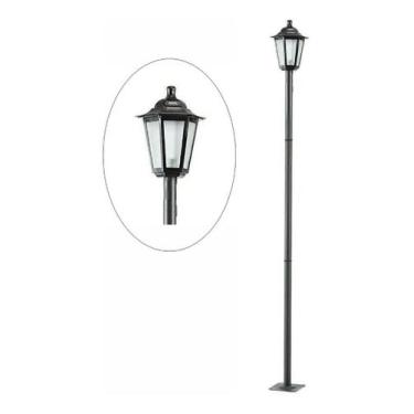 Imagem de Poste De Jardim Luminária 1,71m Colonial Preto Alumínio 120 - Click In