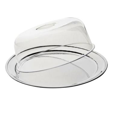 Imagem de Boleira Em Aço Inox 31cm Com Tampa Transparente Cristal - Ayumi & Yuri