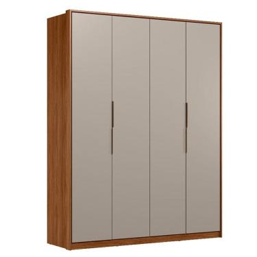 Imagem de Guarda Roupa Casal Attore  D43010K 4 Portas Nogueira Nude Prime TX Demóbile - Demartêz