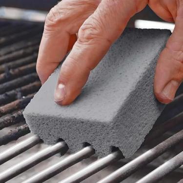 Imagem de Tijolo de limpeza de churrasqueira resistente – Bloco reutilizável de raspagem e limpeza para churrasqueiras de topo plano, grelhas de churrasco e utensílios de cozinha (pacote com 2)