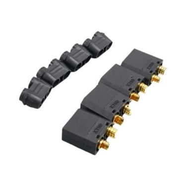 Imagem de Conectores Bullet XT90 XT-90 XT90H Pretos Macho E Fêmea (4 Peças) Para