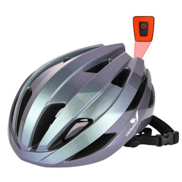 Imagem de Veltuno Capacete de bicicleta com luz LED para adultos, capacete leve de bicicleta de estrada para mulheres, capacetes de bicicleta com luz USB recarregável para homens, capacete de ciclismo