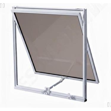 Imagem de Janela Vitro Fumê Maxim-Ar 40x40 Alumínio Banheiro - ESQUADROMIL